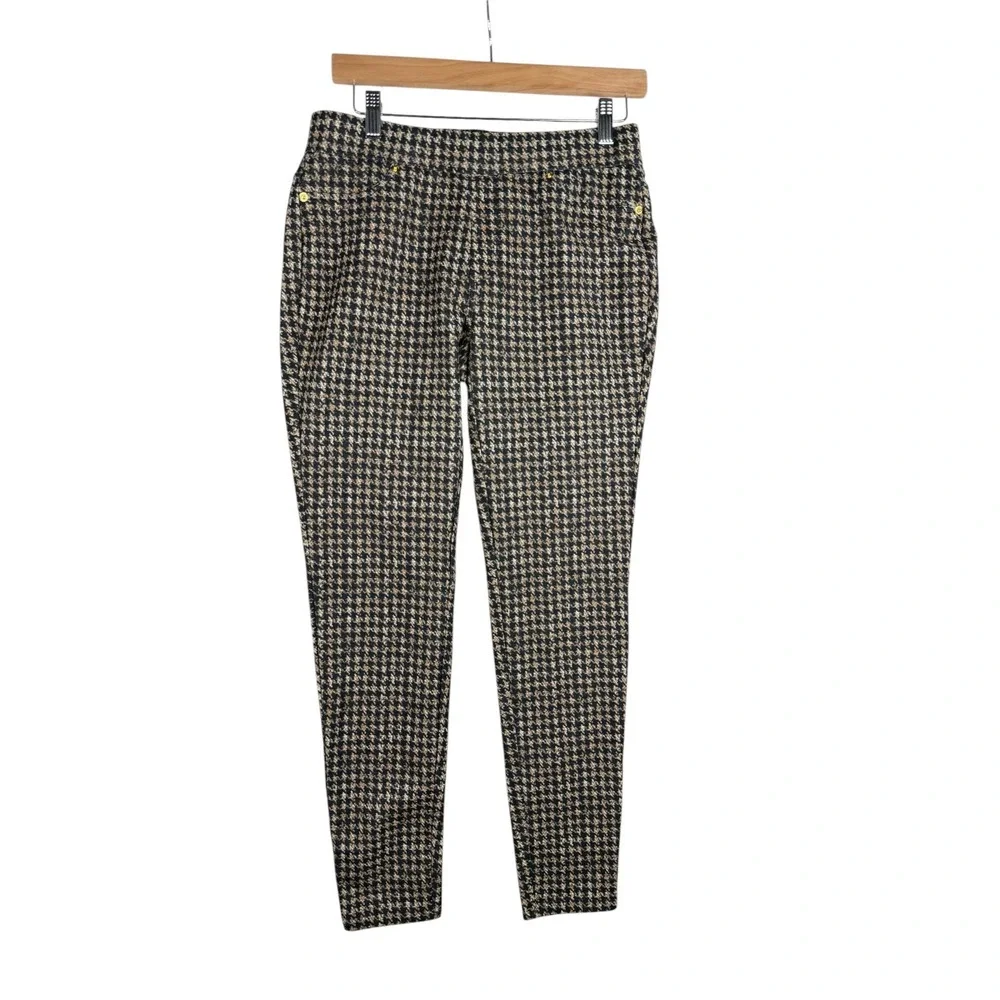 Michael Kors Women's Pull On Pants size P/M Beige Black Houndstooth
